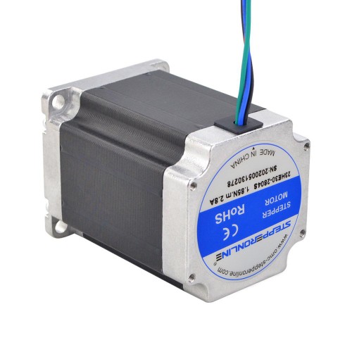 E Series Nema 23 Bipolar 1.8deg 1.85Nm(261.98oz.in) 2.8A 57x57x76mm 4 Hilos