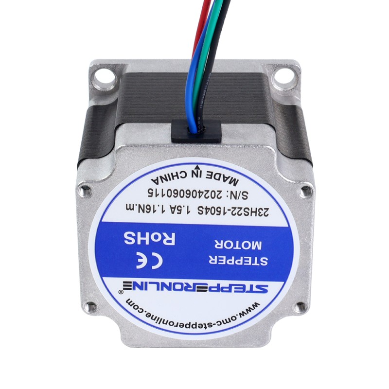 Motor paso a paso Nema 23 Bipolar 1,8° 1,16Nm (164,3oz-in) 1,5A 57x57x56mm con cable de 165mm y conector Molex