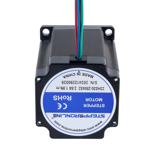 Bipolar Nema 23 1,9Nm(269,06oz.in) 2,8A 57 x 57 x 76mm 4 cables Eje de Φ8mm - 23HS30-2804S2 | StepperOnline