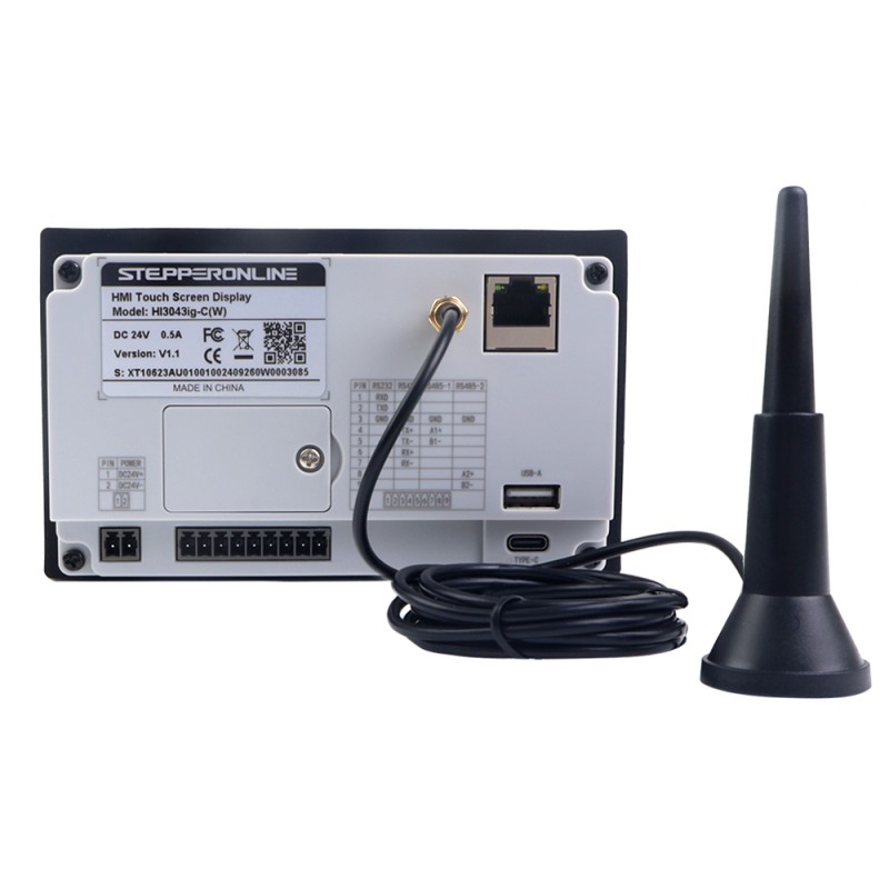 4.3" 480x272px RS-485 Puerto serie y USB 128MB/FLASH 128MB/Memoria HMI Pantalla táctil Pantalla LED con Módulo WiFi