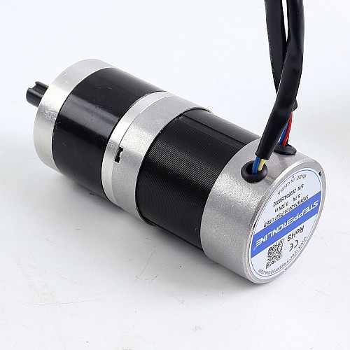Usado - Stock CN - Motor BLDC con engranaje redondo de 24V y 101W caja de cambios planetaria redonda de 6,90Nm(977,12oz.in) 27:1 - 57BYA74-24-01-PG27-USED | StepperOnline