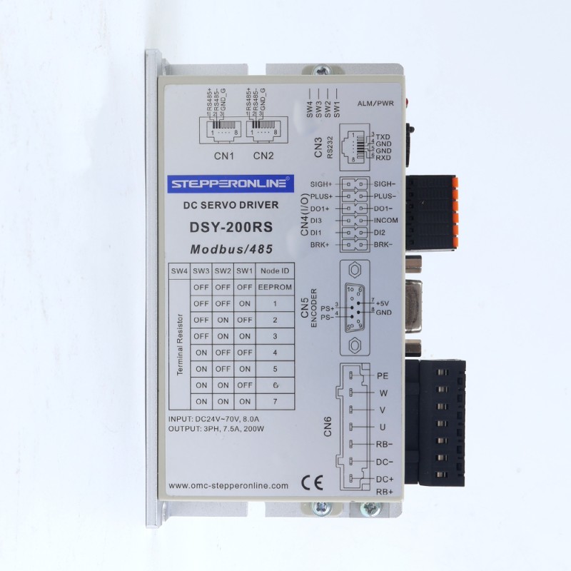 Usado – Disponible en China - Servomotor deDC RS485 de 200W, 24-70VDC, 3000rpm, codificador incremental de 17 bits, IP65