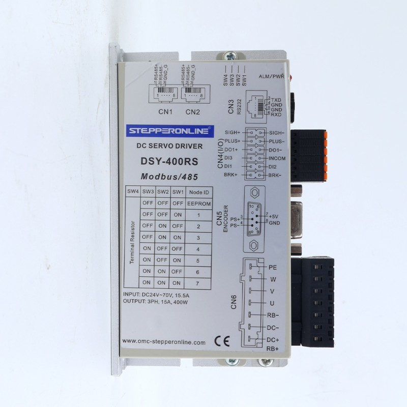 Usado – Disponible en China - Servomotor de DC RS485 de 400W, serie DSY, 24-70VDC, 1,27Nm con freno, 3000rpm, codificador incremental de 17 bits, IP65