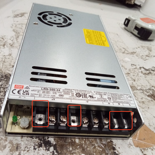 Usado - Stock en Alemania – MEANWELL 350W 24VDC 14.6A 115/230VAC Fuente de Alimentación conmutada cerrada - LRS-350-24-USED | StepperOnline